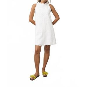 NEW 0039 ITALY barby linen dress in white